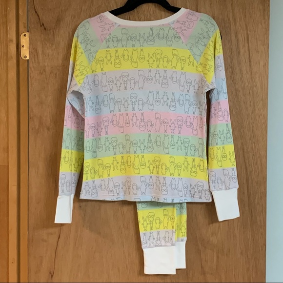 NWOT! BOB’S BURGERS Striped Thermal PAJAMAS SLEEP SET!BRAND NEW Lost tag @ store - Picture 7 of 14
